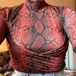 Topshop red snake skin crop top! Worn once!